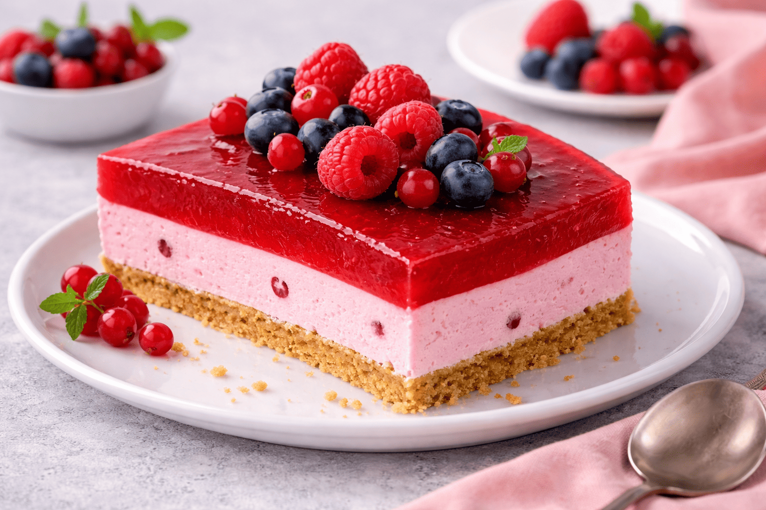 Torta fría de frutos rojos