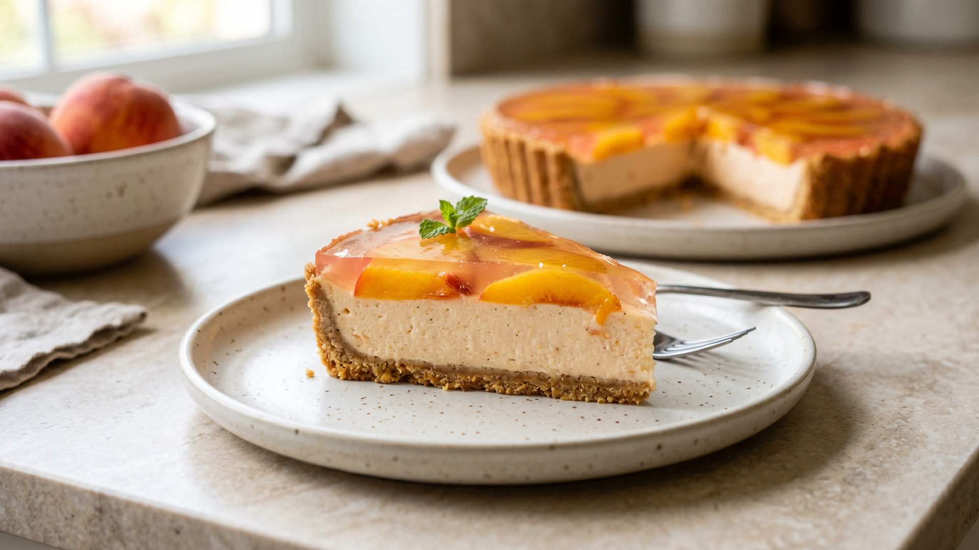 Tarta Fría de Duraznos