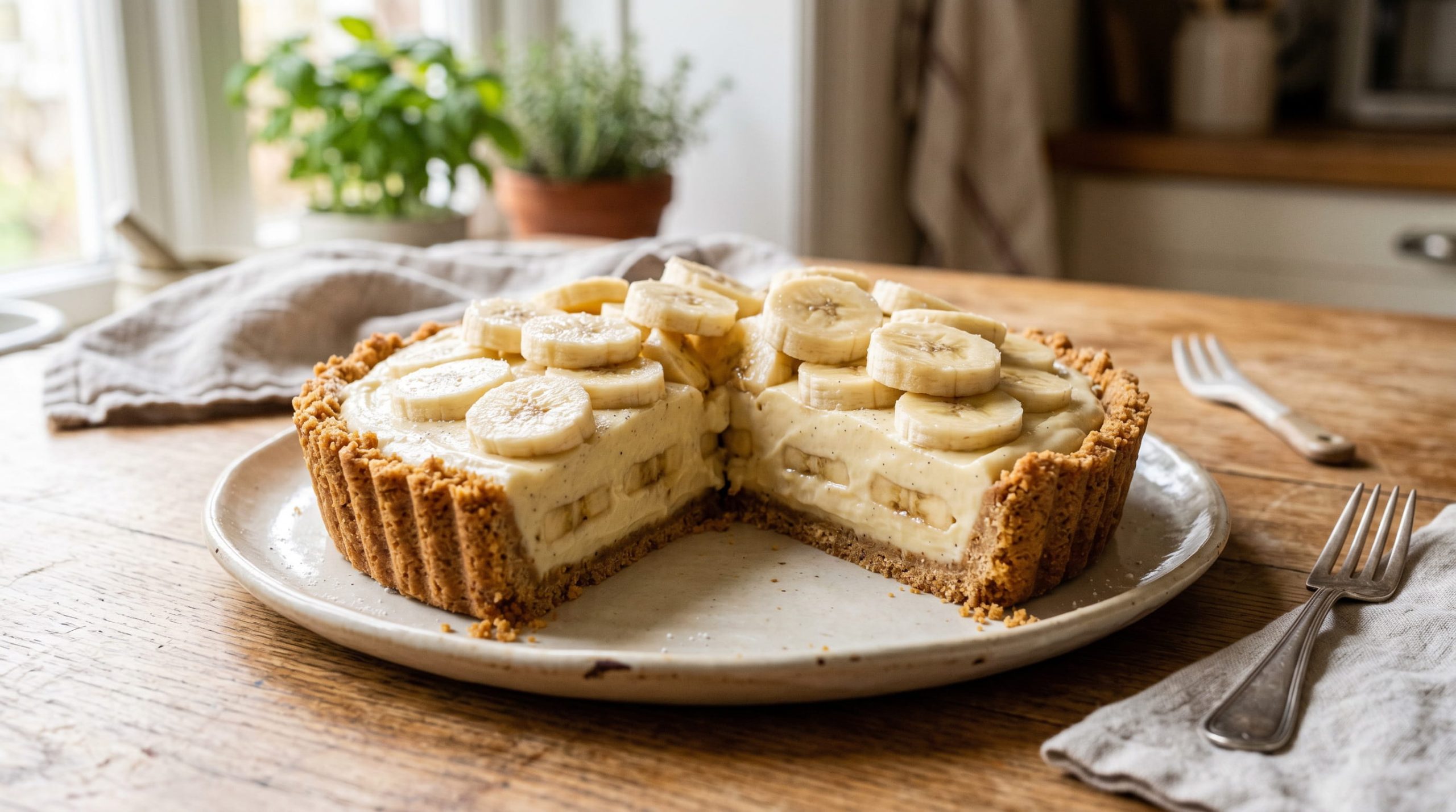 Tarta Cremosa de Banana y Vainilla